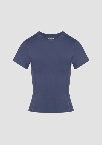 Margot T-Shirt ¾ Sleeve in PIMA Cotton in Nightshadow Blue