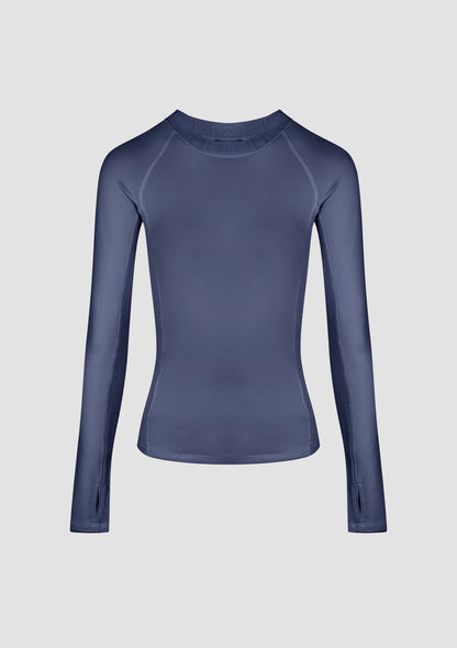 Montebello Long Sleeve Top in PIMA Cotton in Nightshadow Blue