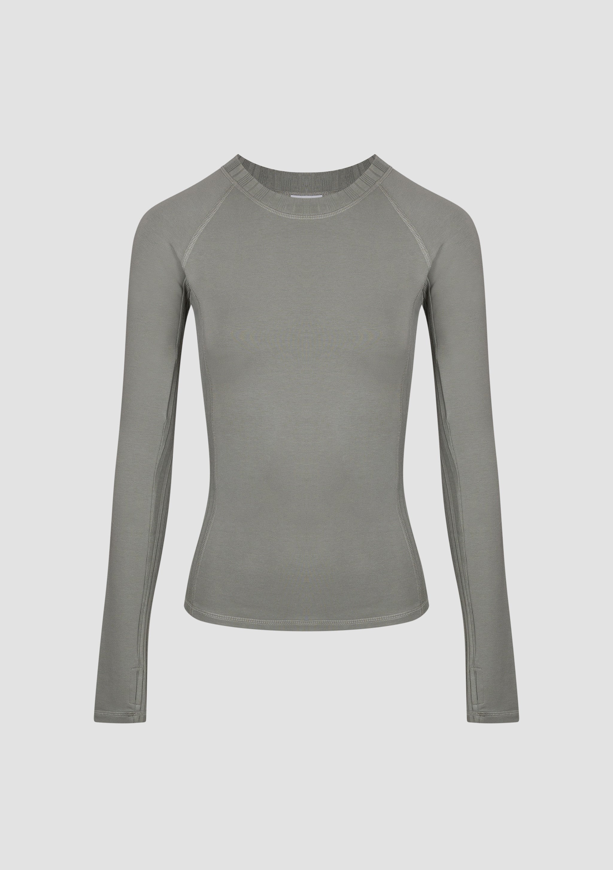 Montebello Long Sleeve Top in PIMA Cotton in Olive Green