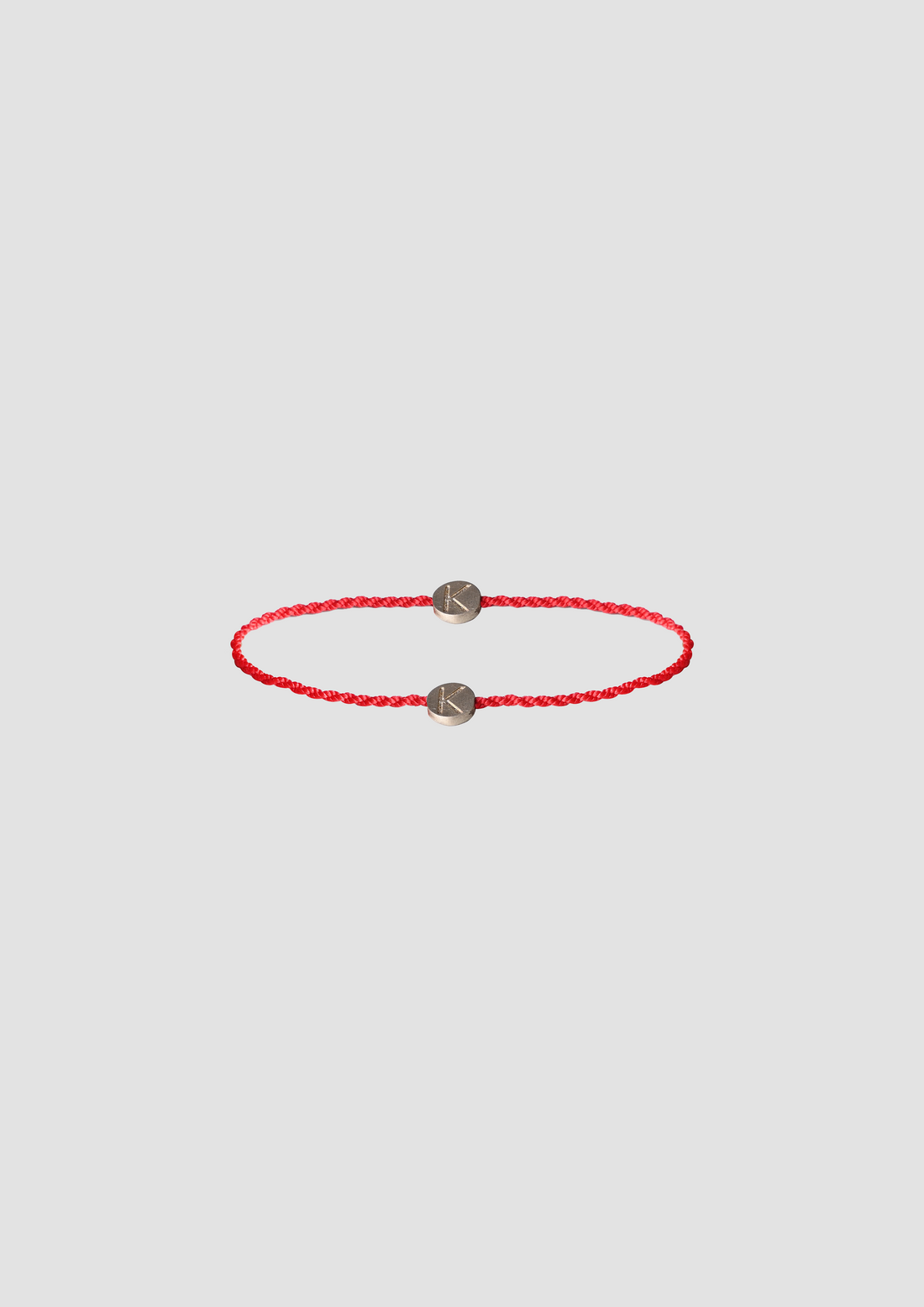 Moon Bracelet in Silver and Cord in Red