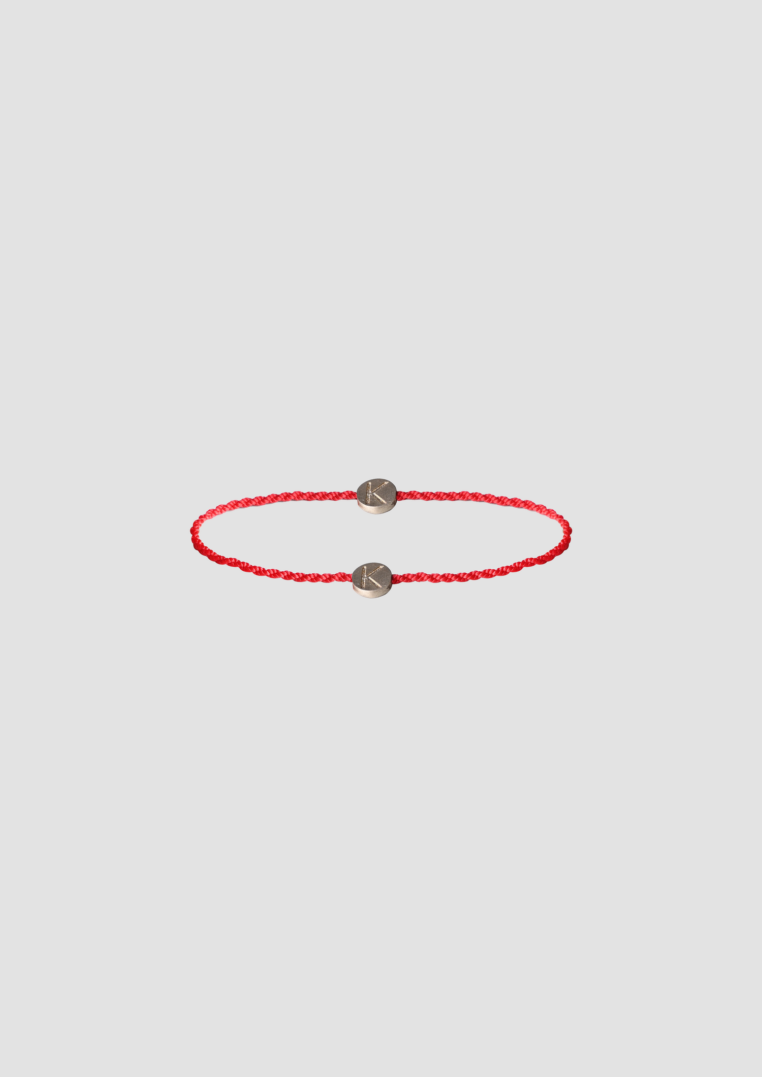 Moon Bracelet in Silver and Cord in Red