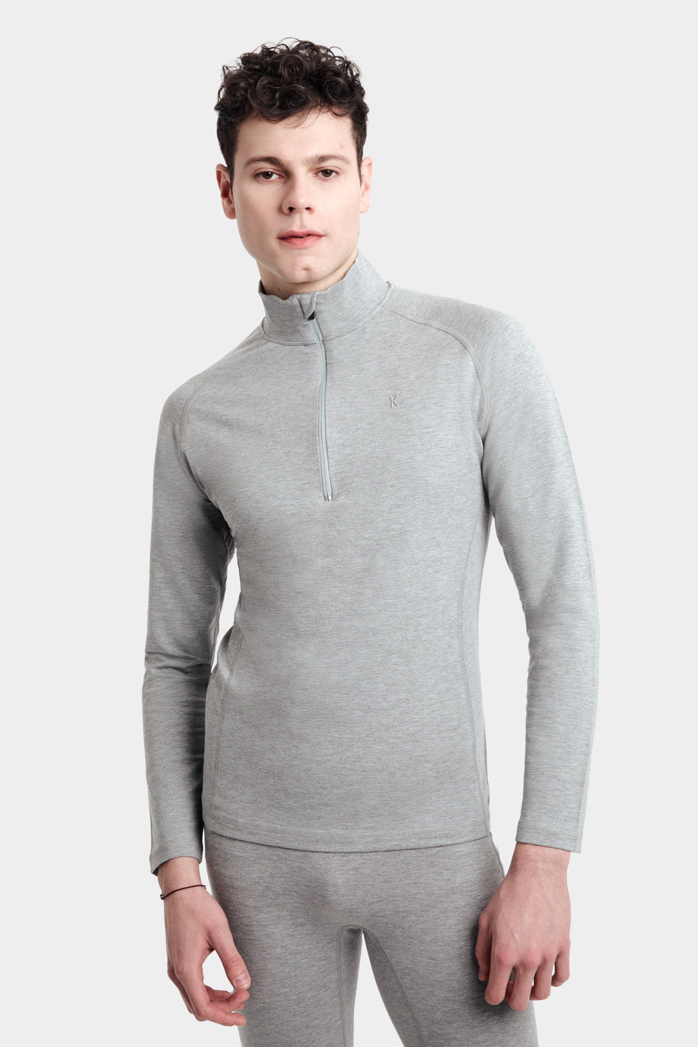 Ali Long Sleeve Half-Zip in TENCEL™ Lyocell and Organic Cotton in Melange