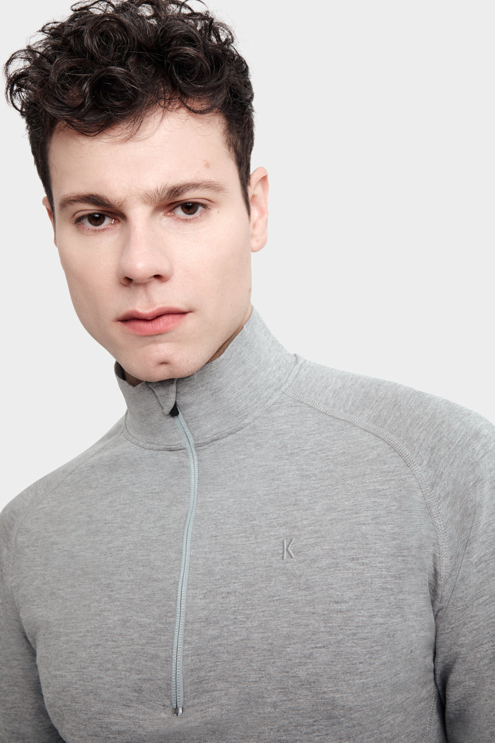 Ali Long Sleeve Half-Zip in TENCEL™ Lyocell and Organic Cotton in Melange