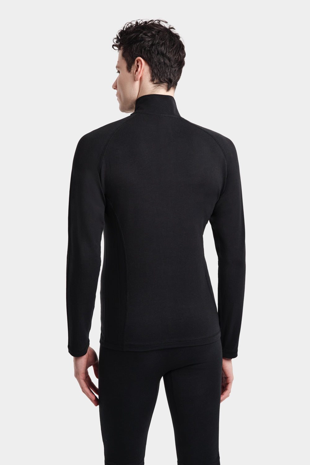 Ali Long Sleeve Half-Zip in TENCEL™ Lyocell and Organic Cotton in Black