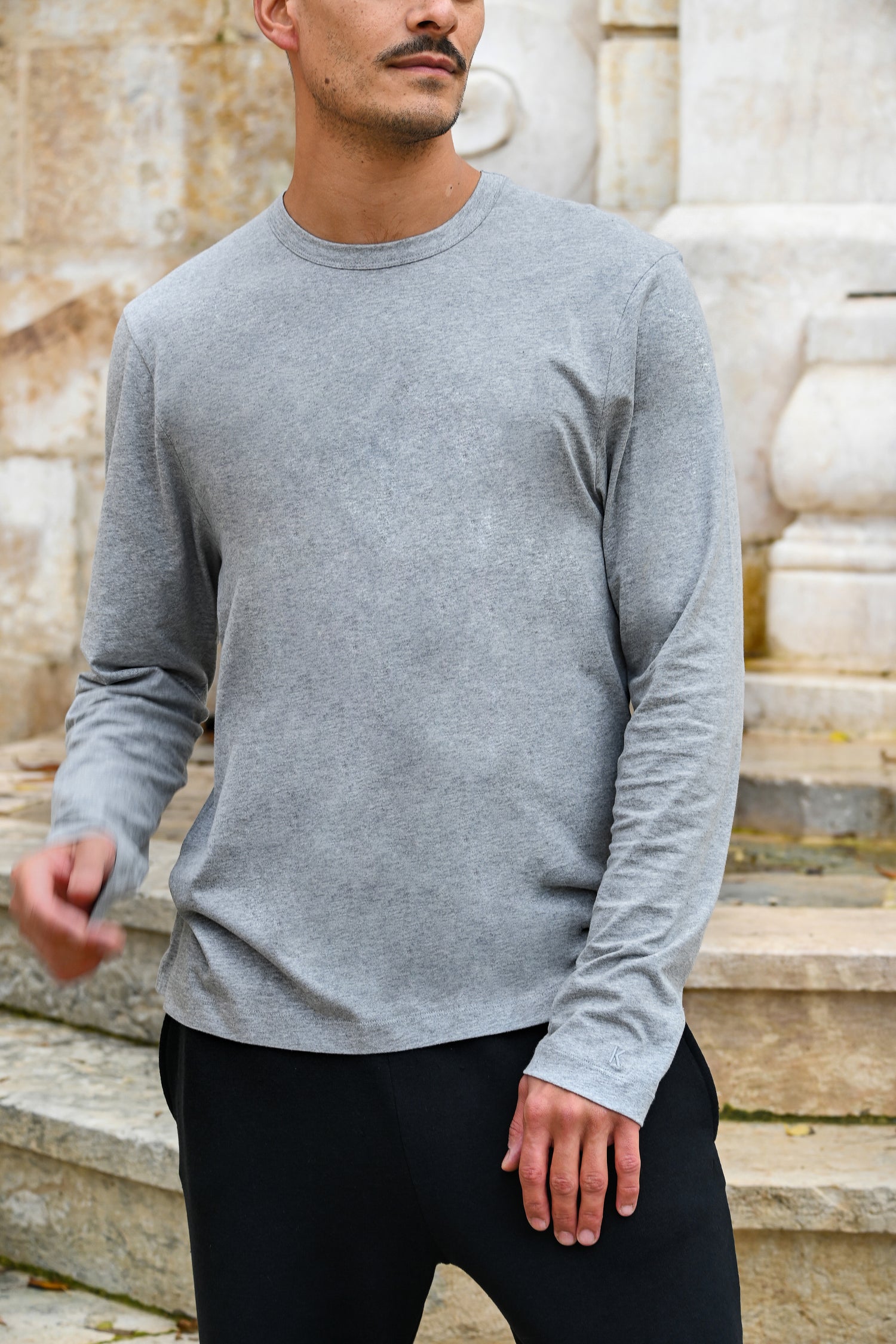 Tate Long Sleeve in Organic Cotton and Recycled Cotton in Melange