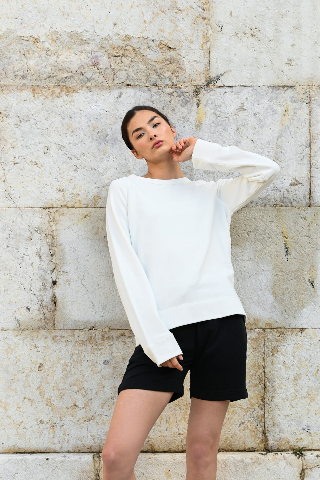 Avary Sweatshirt in Organic Cotton in White