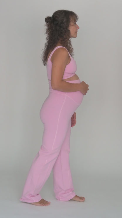 Ivory Maternity Leggings in PIMA Cotton in Morning Rose