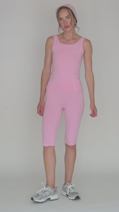 Jasmin Square Neck Vest in PIMA Cotton in Morning Rose