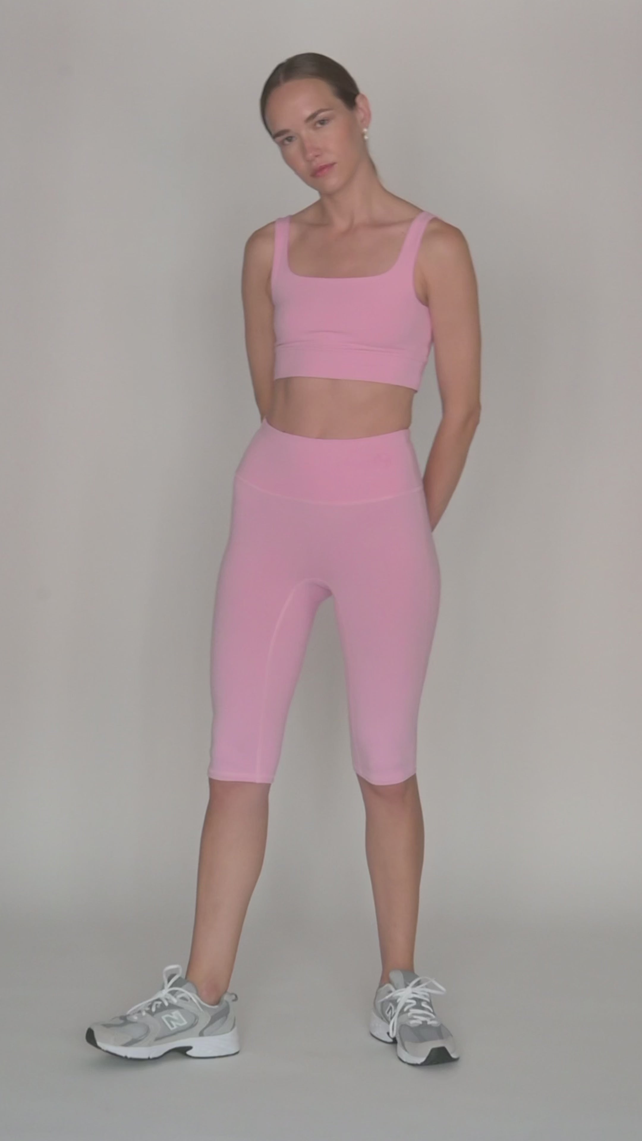 Daru High Waist Cropped Leggings in PIMA Cotton in Morning Rose
