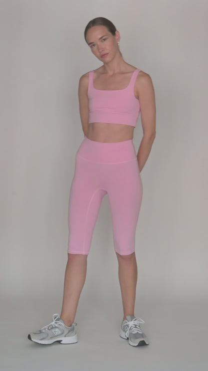 Daru High Waist Cropped Leggings in PIMA Cotton in Morning Rose