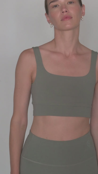 Kirsty Bralette in PIMA Cotton in Olive Green